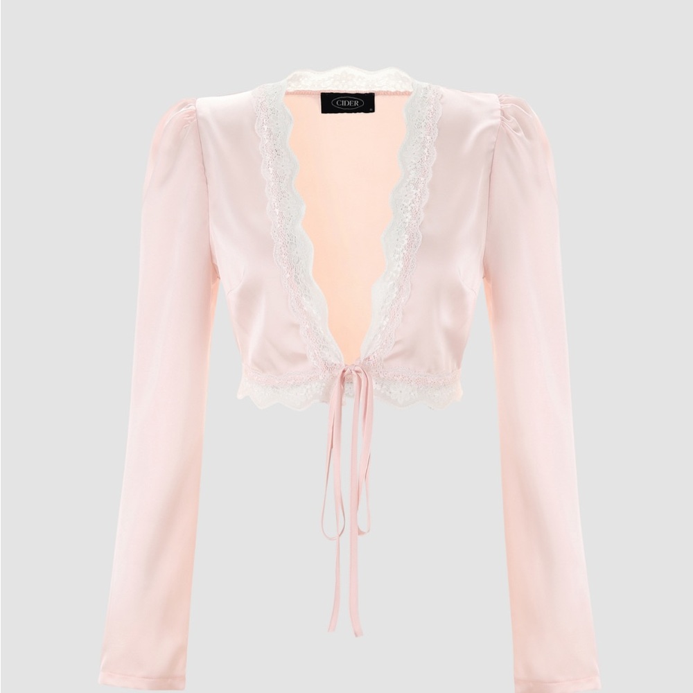 NWT Pink Romantic Silky Lace for Layering Trim Top